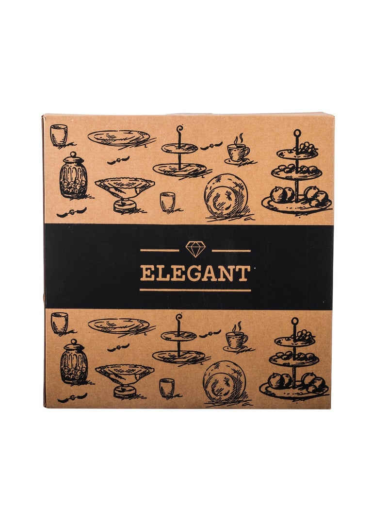 إيليجانت صحن تقديم زجاج فاخر بقاعدة – قطر 27.5 سم – ارتفاع 9.5 سم – مثالي للحلويات والضيافة ✨🍰 - Image 4